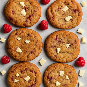Galletón chocolate blanco frambuesa keto