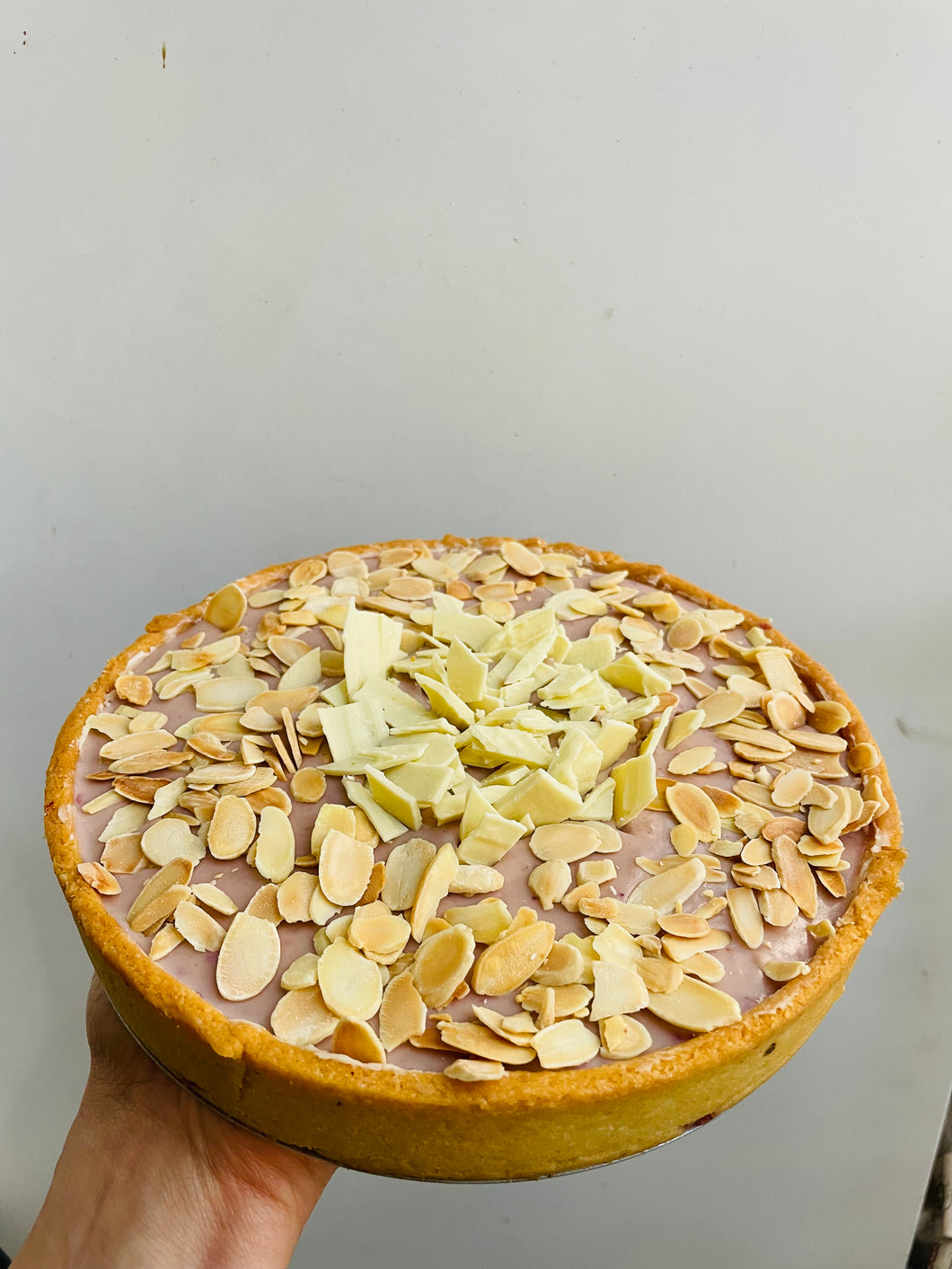 TARTA GANACHE CHOCOLATE BLANCO Y FRAMBUESAS